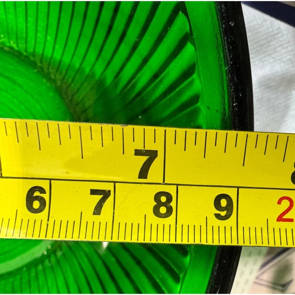 Hoosier Glass 4054 Ribbed Glass‎ Serving Bowl 7-inch Emerald Green Vintage